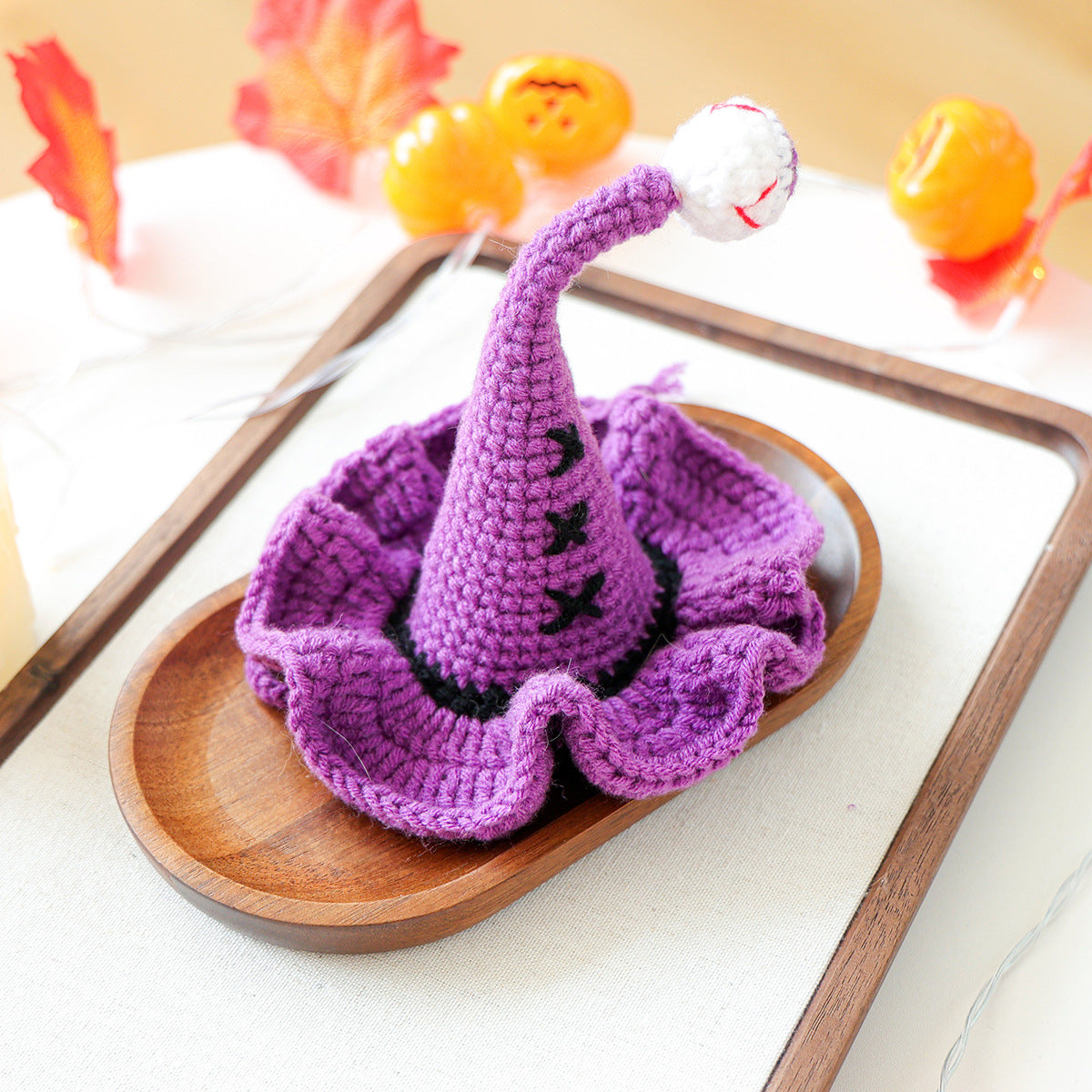 Halloween Hand-Knitted Pumpkin Hat Pet Costume Dogs & Cats Accessory