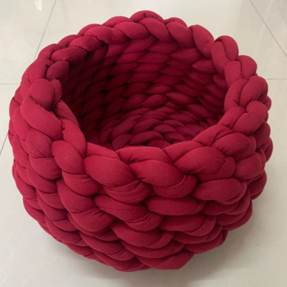 Handmade Knitted Cozy Nest Cat Bed