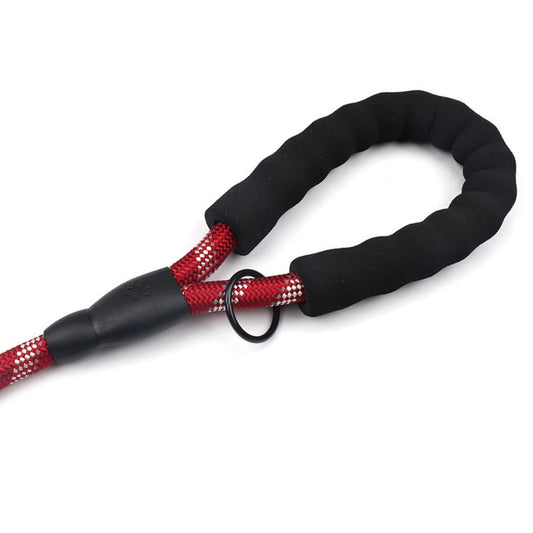 Reflective Rope Dog Leash with Waste Bag Holder – Durable Anti-Pull Pet Lead